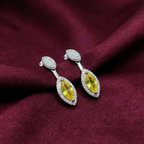 Minimalist Yellow Stone Silver Earrings - Because confidence deserves sparkle.