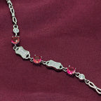 Fiery Red Stone 925 Silver Bracelet - Jewellery for women who lead.