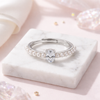 Silver Luna Pearl Ring