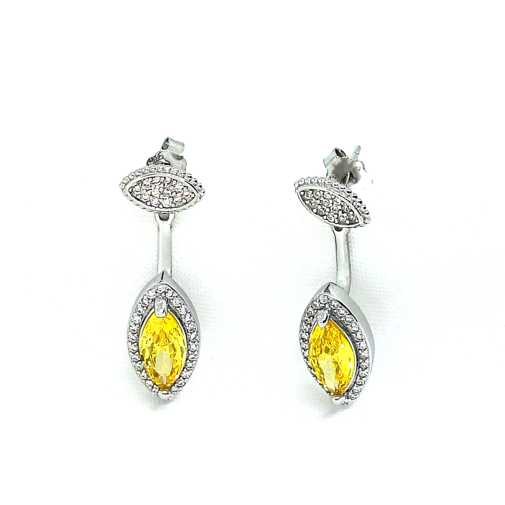 Minimalist Yellow Stone Silver Earrings - Because confidence deserves sparkle.