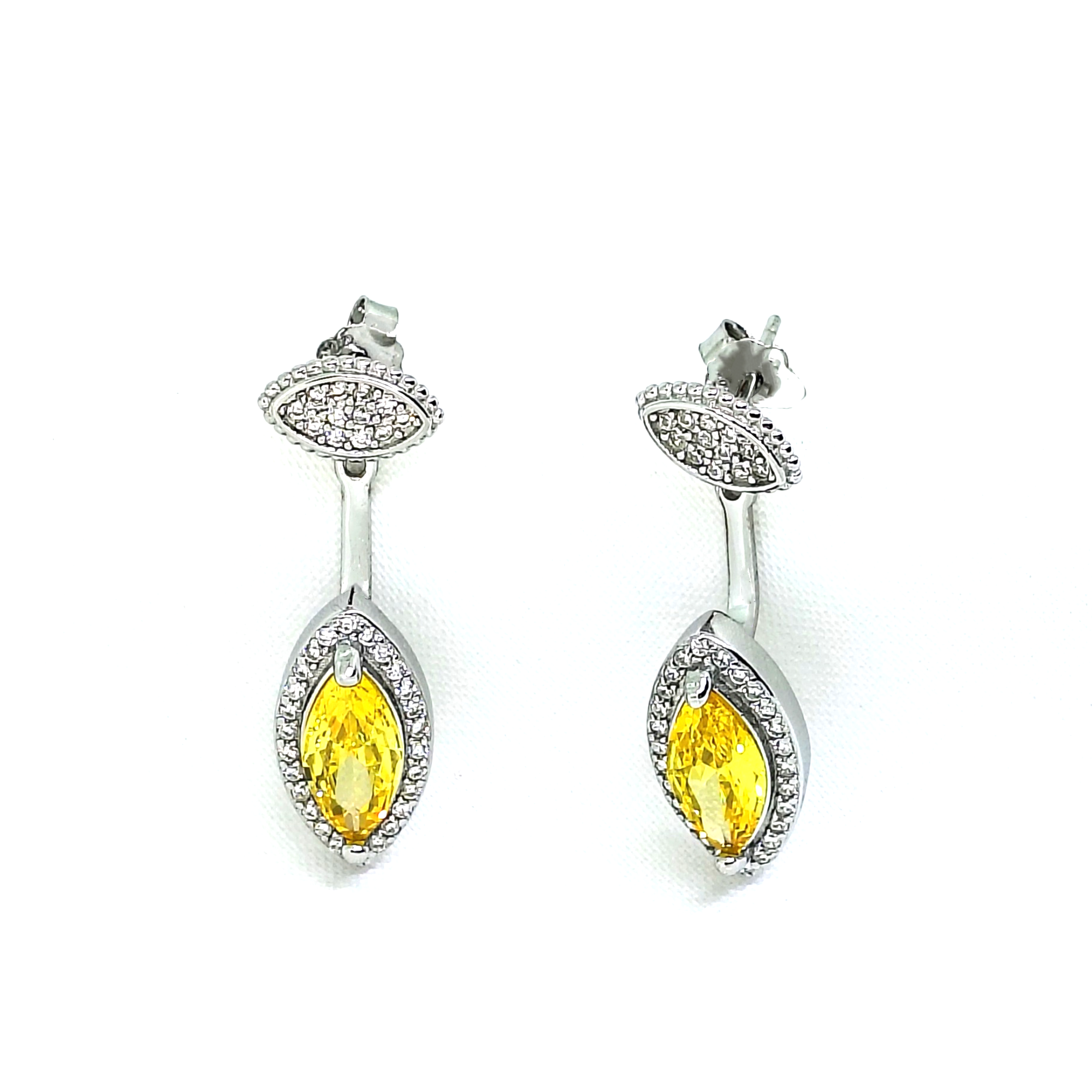 Minimalist Yellow Stone Silver Earrings - Because confidence deserves sparkle.