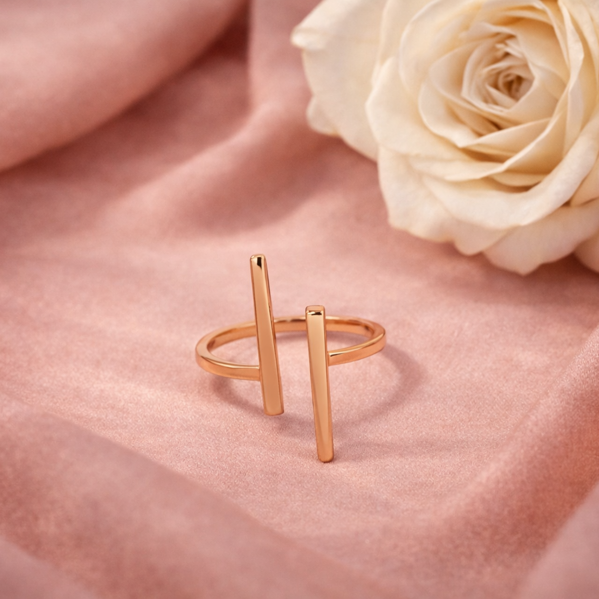 Silver Luxury And Elegant Rose Gold Ring