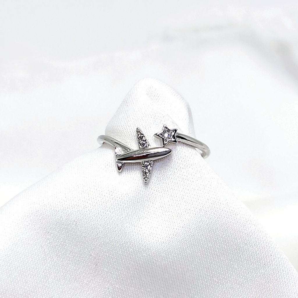 Airplane Silver Ring