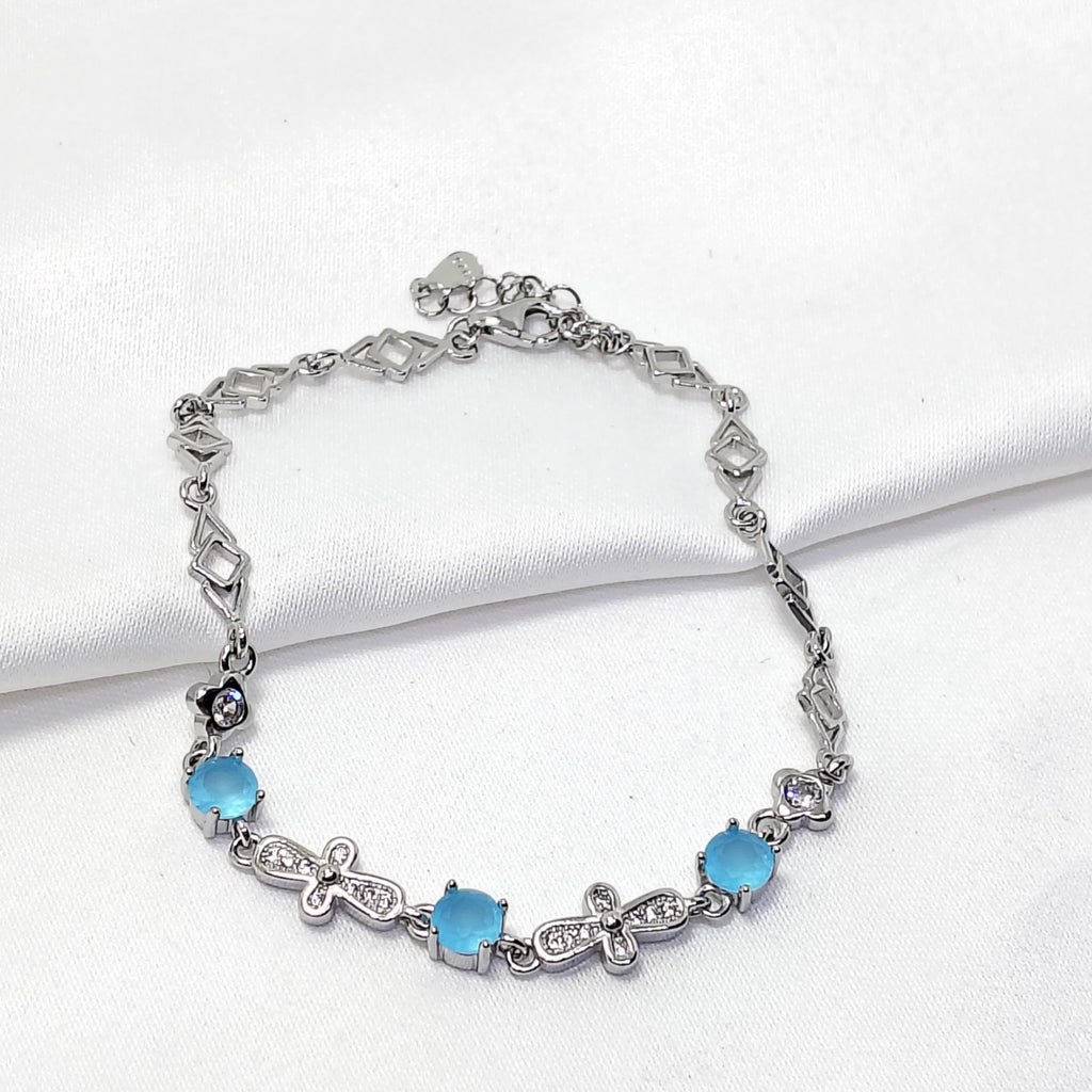 Baby Blue Stone 925 Silver Bracelet - Jewellery for women who lead.