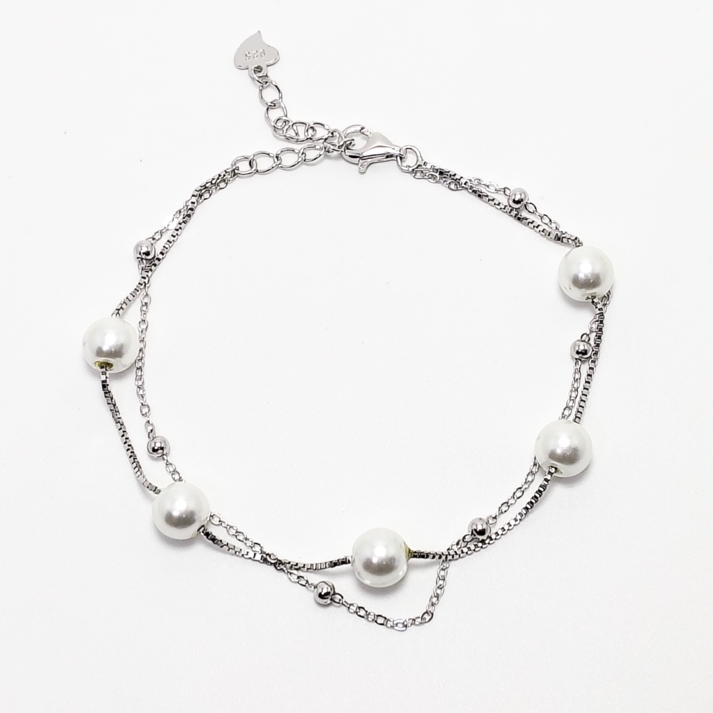 Elegant Everyday White Pearl 925 Silver Bracelet - For women who don’t wait — they build.