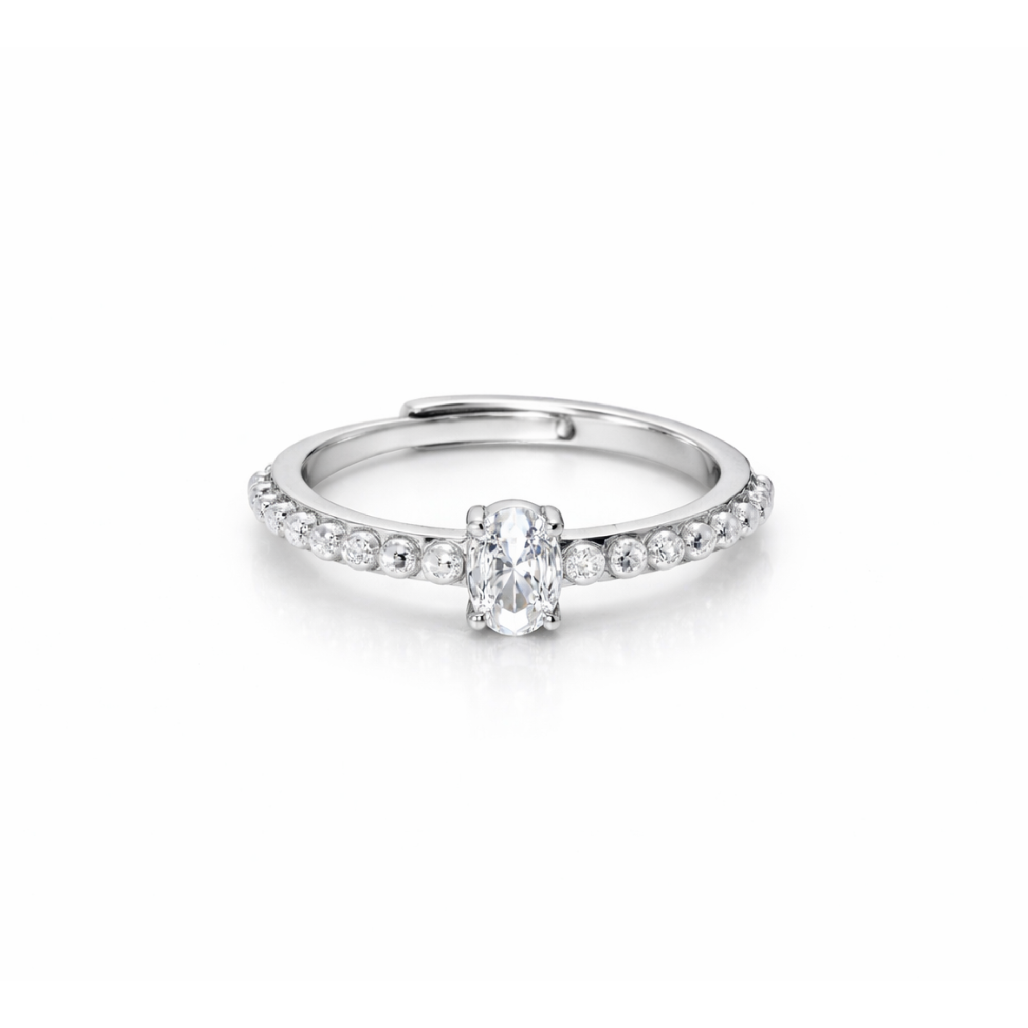 Silver Luna Pearl Ring
