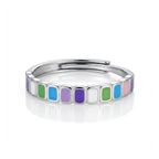 Silver Multi Color Ring
