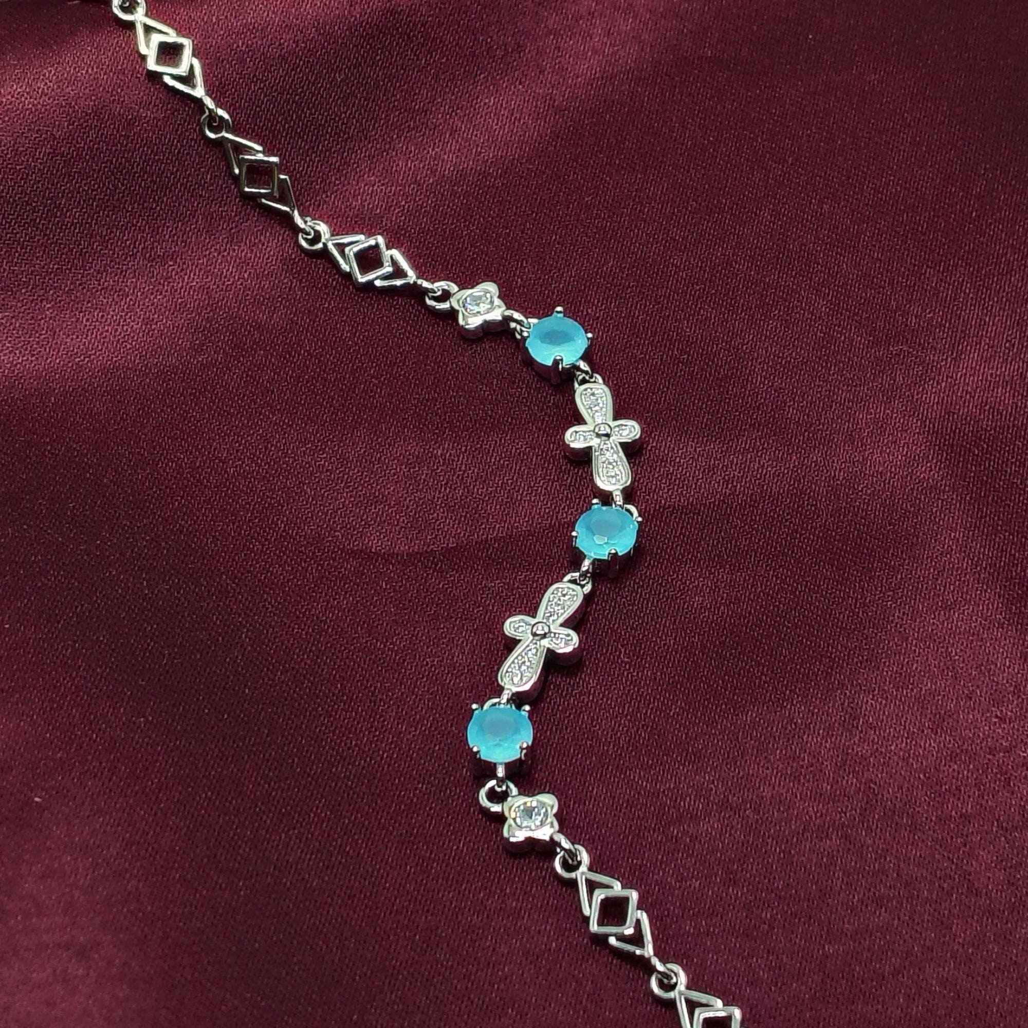 Baby Blue Stone 925 Silver Bracelet - Jewellery for women who lead.