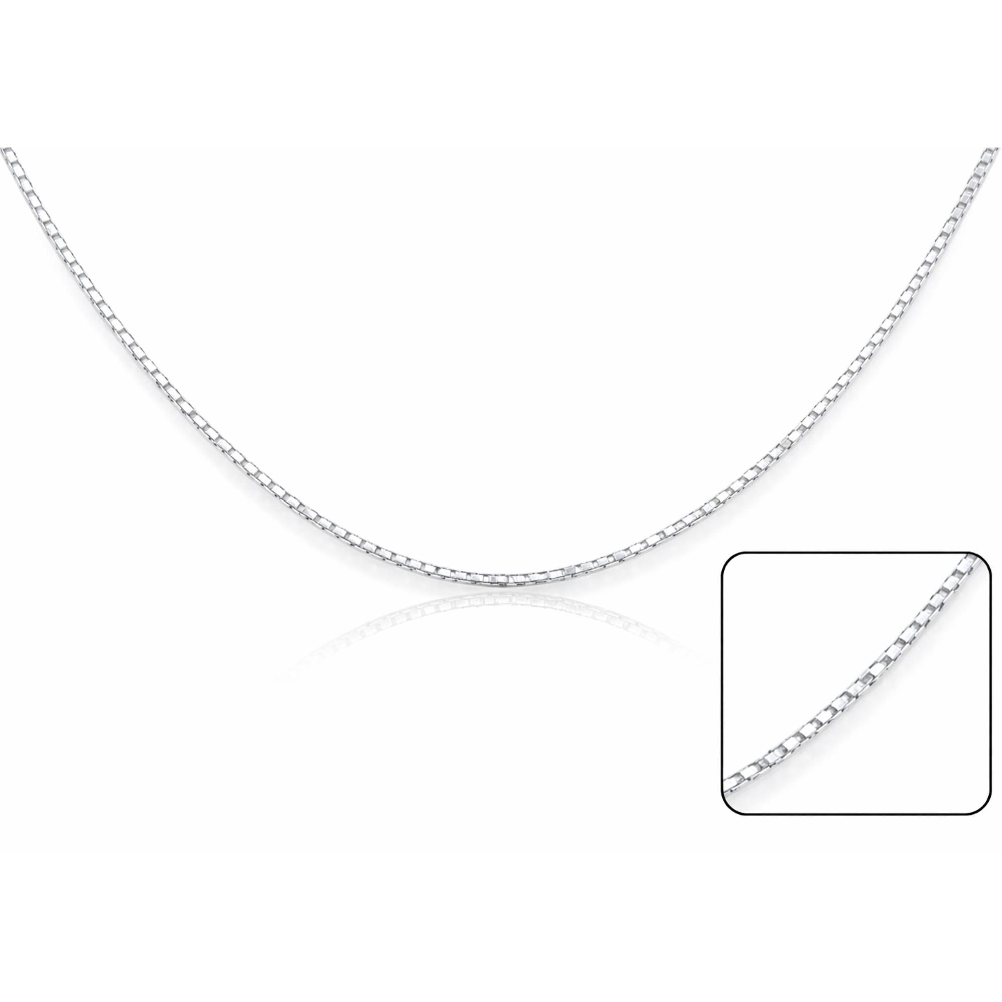 925 Silver Echelon Polished Box Link Chain