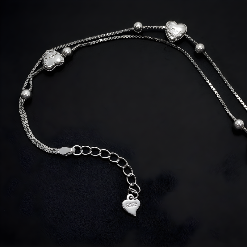 925 Silver Dainty Bracelet | Modern Charm Chain with Adjustable Fit for Women