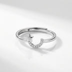 Celestial 925 Silver Moon & Star Ring – Elegant Night Sky Design