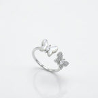 Double Butterfly 925 Silver Ring – Aesthetic Statement Ring