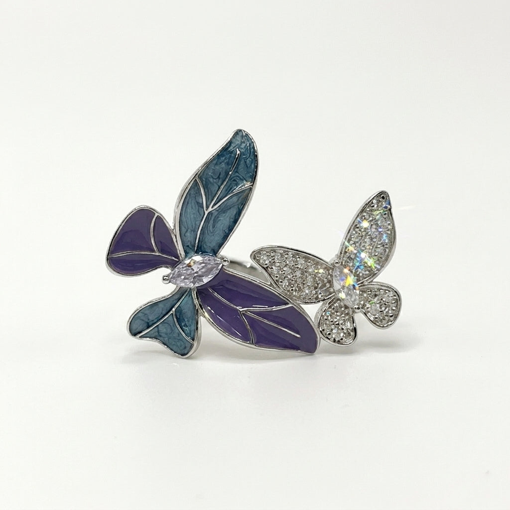 Ethereal Spark 925 Silver Statement Ring