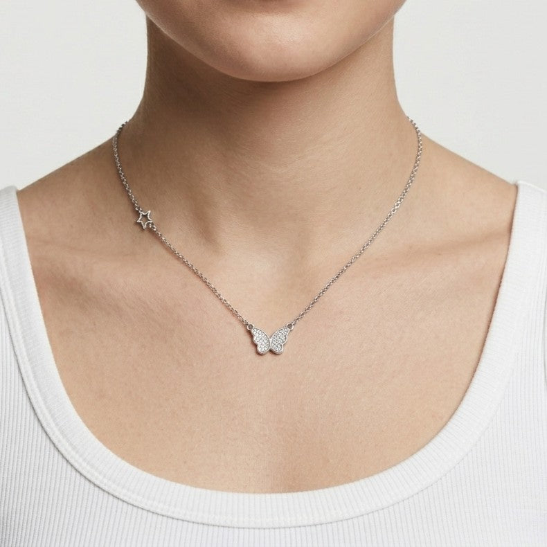 925 Silver Bella Fly Necklace for Women
