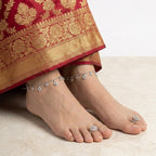 Floral Grace 925 Silver Anklet