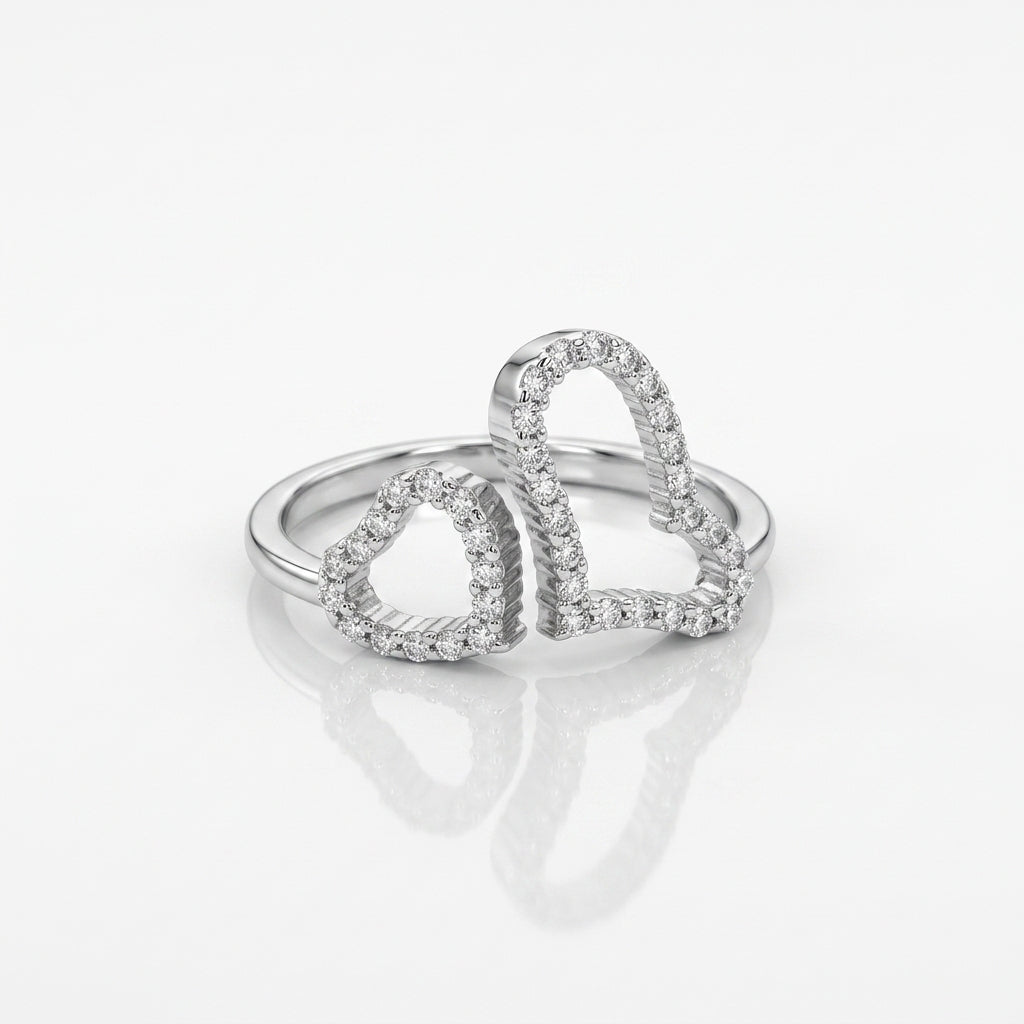 Velour Heart Ring - Pure 925 Silver Ring