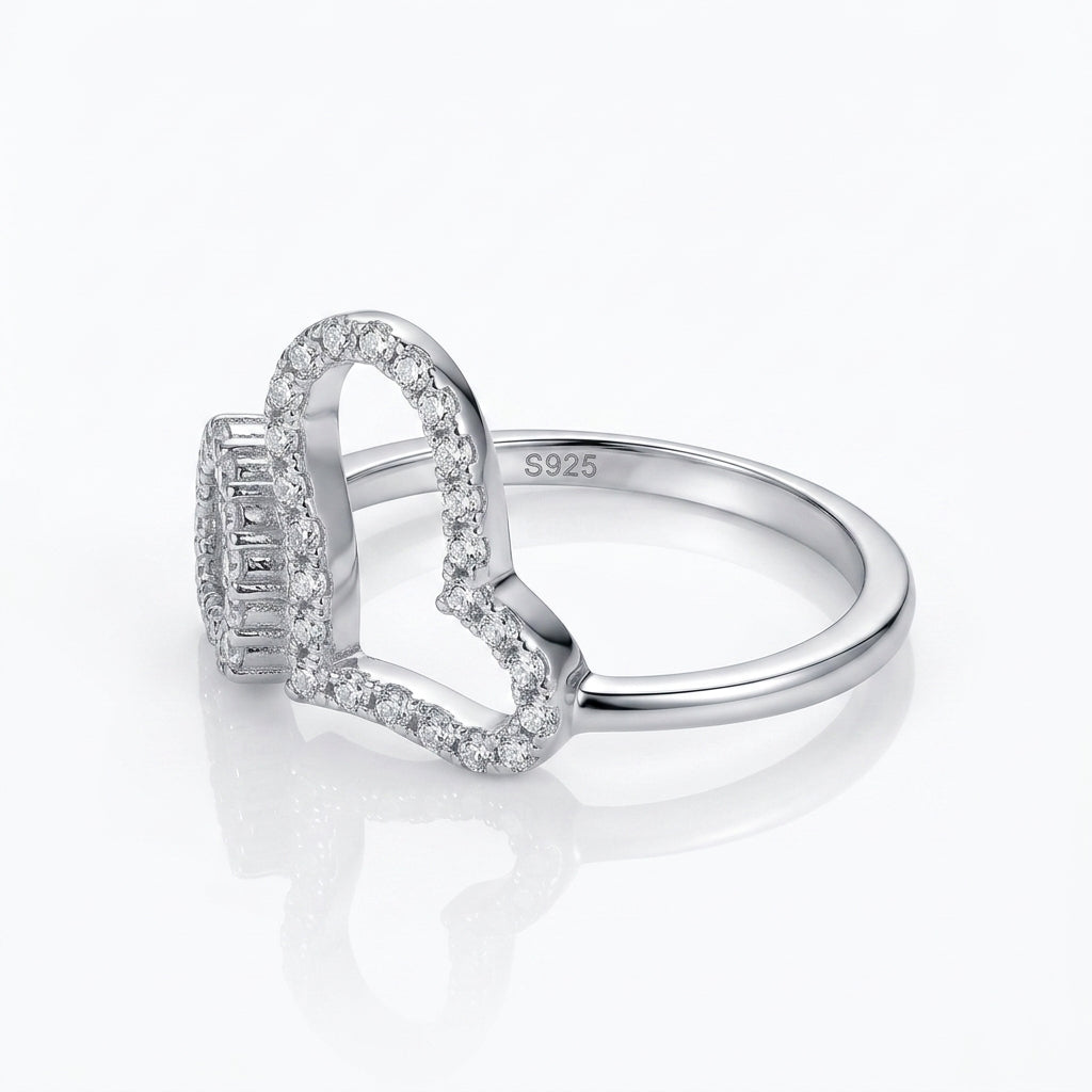 Velour Heart Ring - Pure 925 Silver Ring