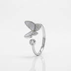 Crystal Butterfly 925 Silver Ring – Sparkling Party Wear Ring