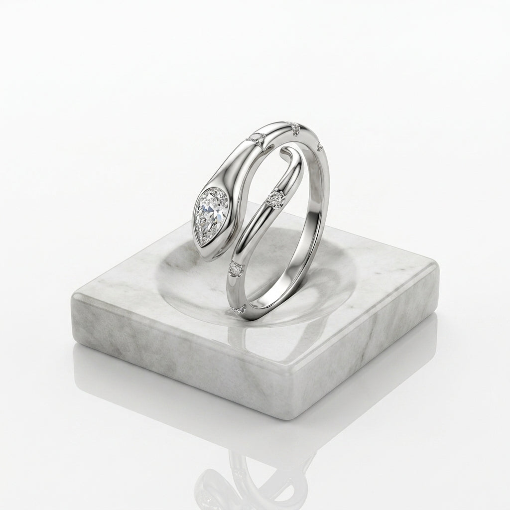 Snake Wrap 925 Silver Ring – Edgy Statement Ring for Bold Fashion